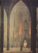 Oehme, Ernst Ferdinand Cathedral in Winter (mk10) Spain oil painting artist